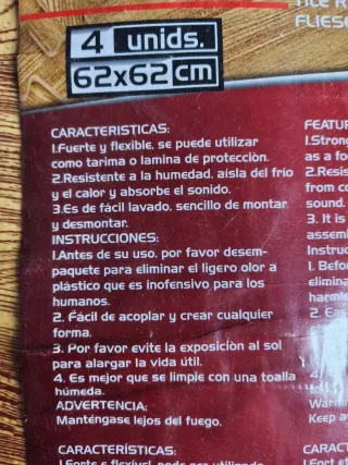 Baldosas Eva Madera 62x62 Cm (8 Unidades)