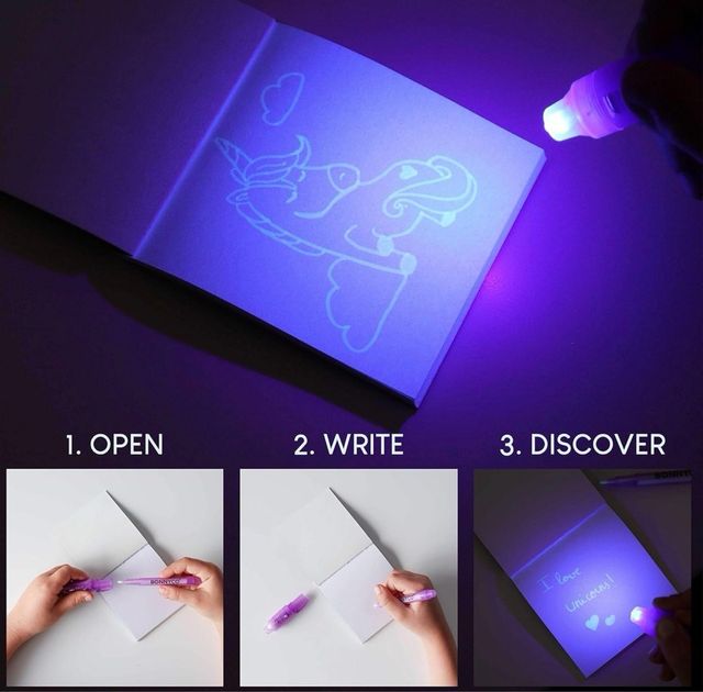 NUEVO! Pack 16 quaderni e penna con inchiostro invisibile