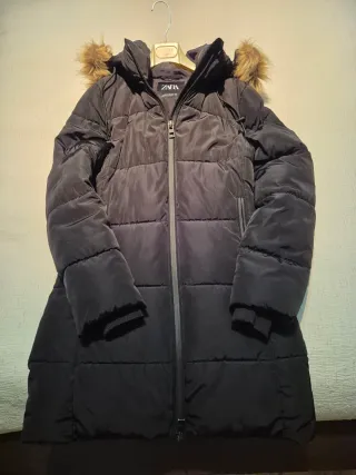 Abrigo Zara Negro Mujer Poco Uso