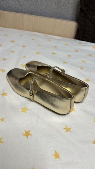 Bailarinas doradas con tira