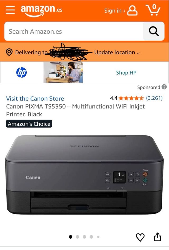 Impresora Canon Pixma TS5350 Multifuncional Negra