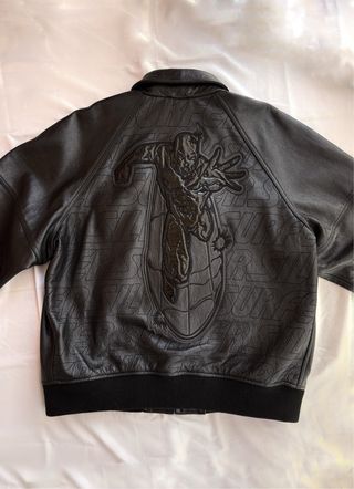 Chaqueta Supreme Cuero Varsity Negra