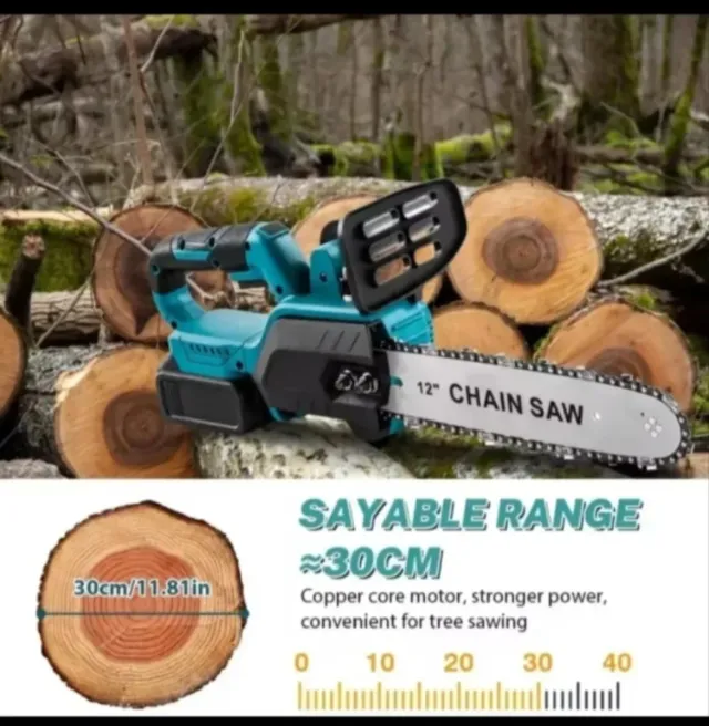 Motosega a Batteria Ricaricabile 12 Pollici