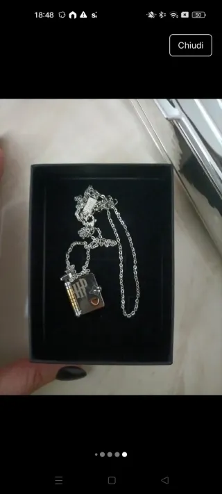 Collana con ciondolo libro HP e di forme incantate