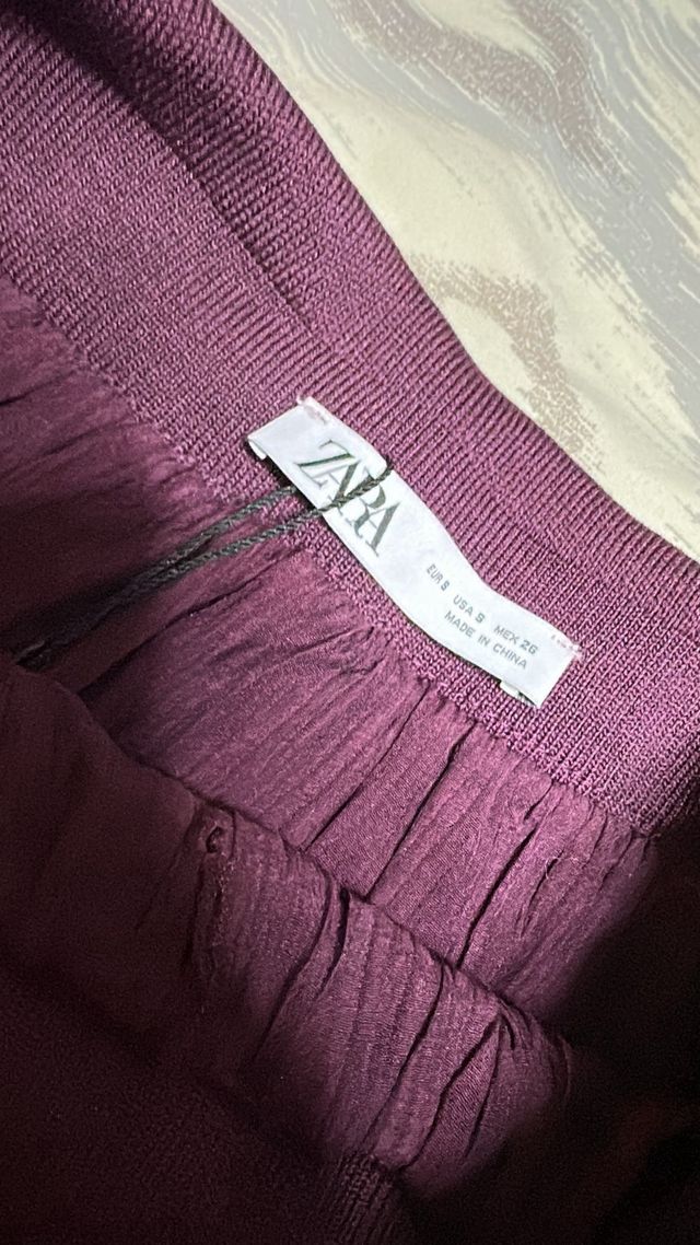 Falda larga morada talla única