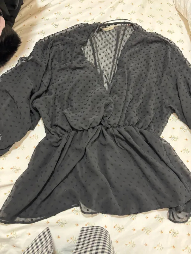 Camisa Zara Negra Talla ML