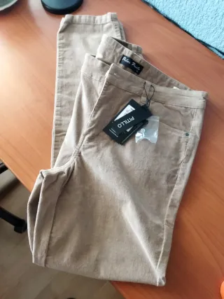 Pantalones Pilar Prieto Beige Talla XL
