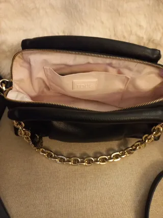 Bolso Tous Piel Negro Cadena Dorada