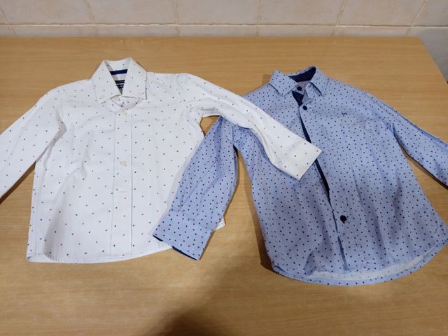 Traje niño americana, pantalón y 2 camisas T4