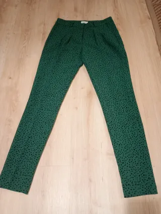 Pantalón vestir estampado verde Talla como una 36