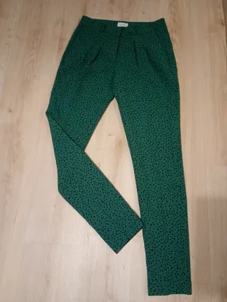 Pantalón vestir estampado verde Talla como una 36