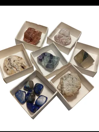 Collezione di 12 Minerali Naturali