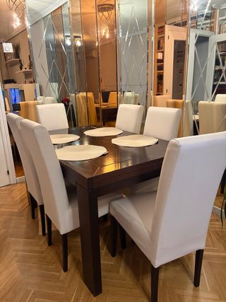 Mesa comedor extensible y 6 sillas