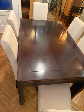 Mesa comedor extensible y 6 sillas