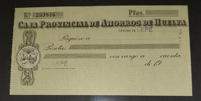 VECCHI ASSEGNI. CAJA PROVINCIAL DE AHORROS DE HUELVA. BANCO ESPAÑOL DE CRÉDITO S.A.