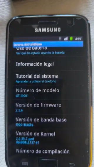 Samsung Galaxy S Plus y S4