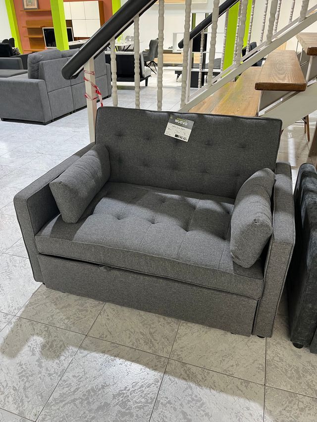 Sofá Cama Gris Tela