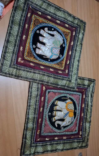 Coppia federe cuscini con elefanti