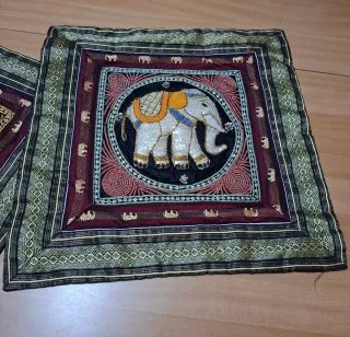 Coppia federe cuscini con elefanti