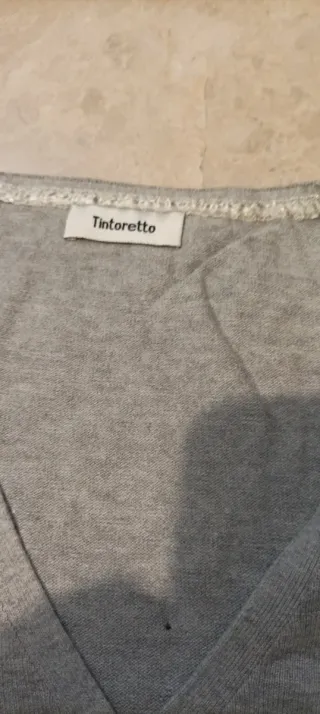 Jersey gris bordado mujer