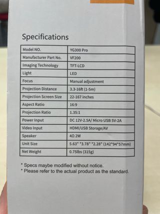 Proyector LED Vamvo Blanco y Amarillo