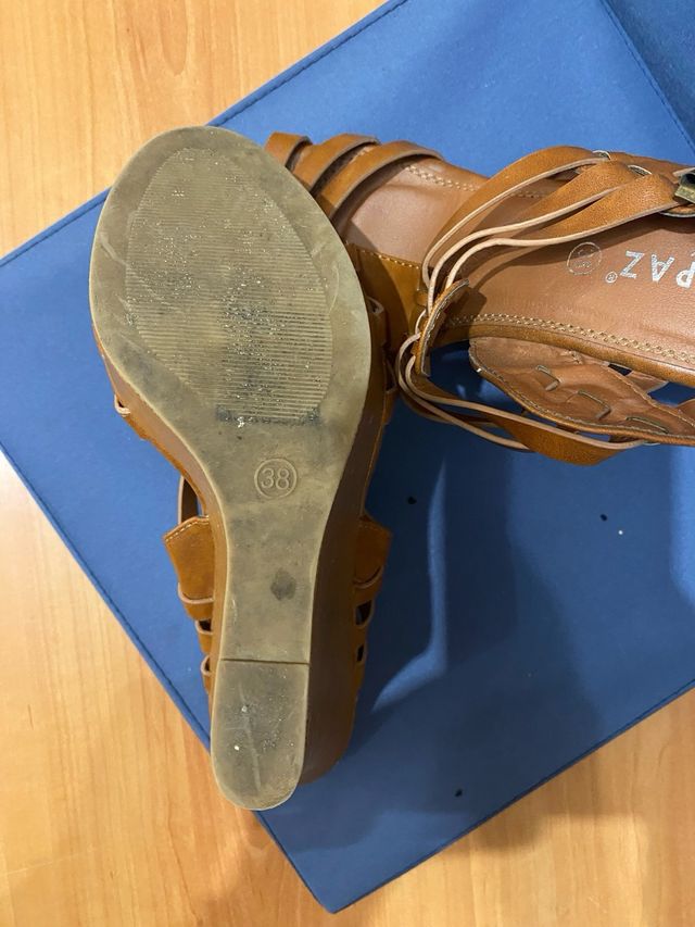 Sandalias Marypaz Cuña Marrones Talla 38