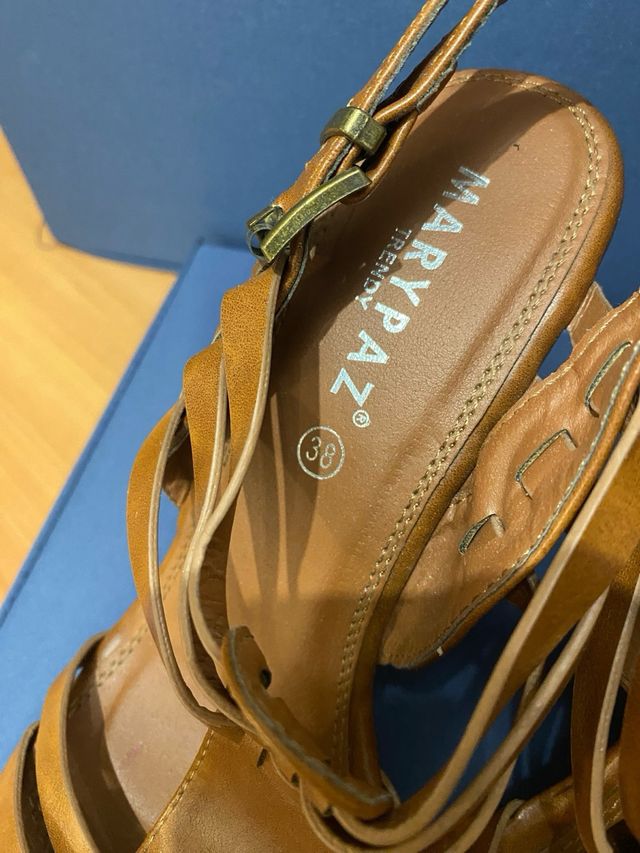 Sandalias Marypaz Cuña Marrones Talla 38