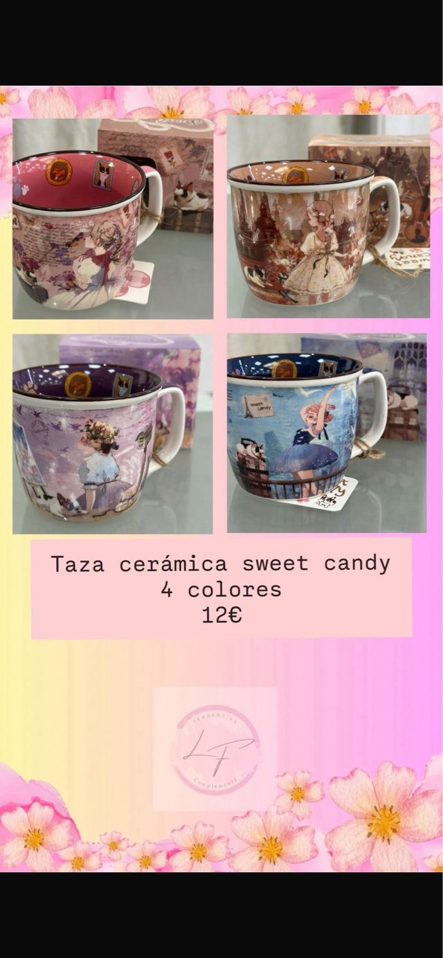 Taza cerámica sweet candy 4 colores