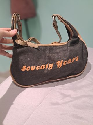 Bolso Seventy Years negro y beige