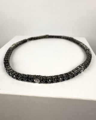 Pulsera Tennis Oro 18k Diamantes Negros