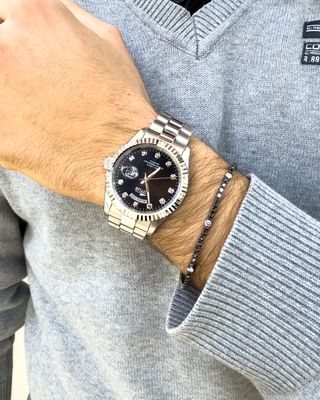 Pulsera Tennis Oro 18k Diamantes Negros