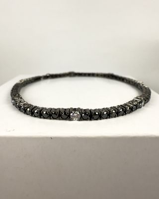 Pulsera Tennis Oro 18k Diamantes Negros