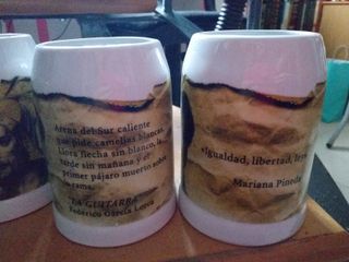 6 Jarras Cerveza Cerámica Decoradas