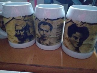 6 Jarras Cerveza Cerámica Decoradas