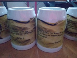 6 Jarras Cerveza Cerámica Decoradas