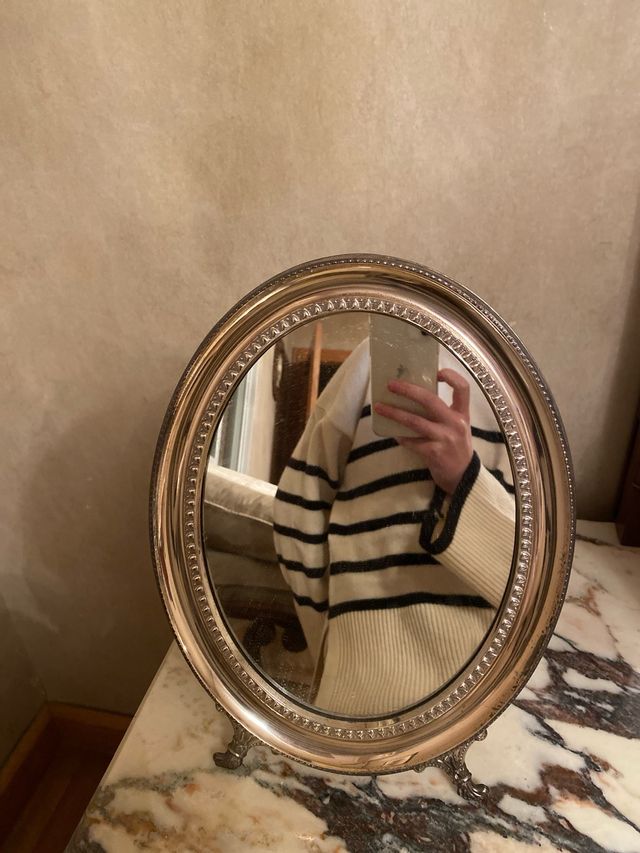 Espejo de mesa “vintage” de plata Pedro Durán