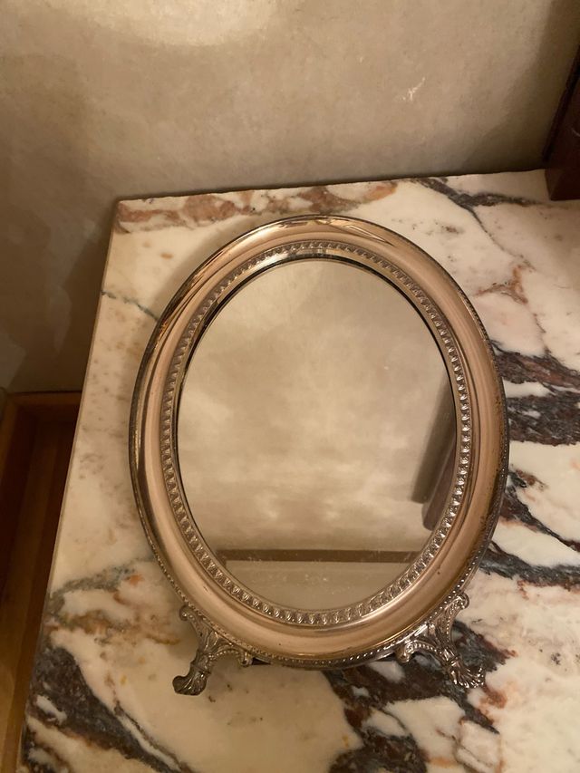 Espejo de mesa “vintage” de plata Pedro Durán