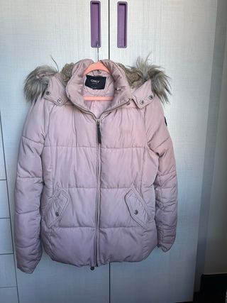 Abrigo plumífero Only rosa mujer