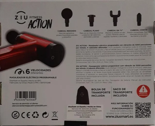 Masajeador ZIU ACTION Eléctrico Programable