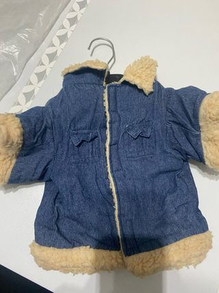 Chaqueta vaquera para perro con borreguito