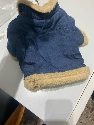 Chaqueta vaquera para perro con borreguito