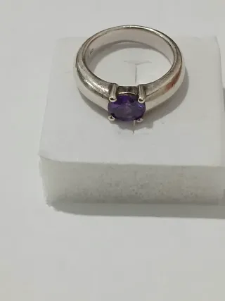 Anel Prata 925 Zircónia Lilás