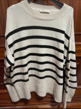 Jersey de rayas beige y negro
