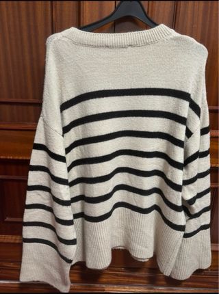 Jersey de rayas beige y negro