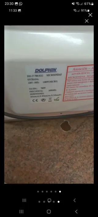 Microondas Dolphin Blanco