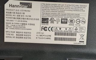 Monitor Hanns.G HU196D Plata/Negro