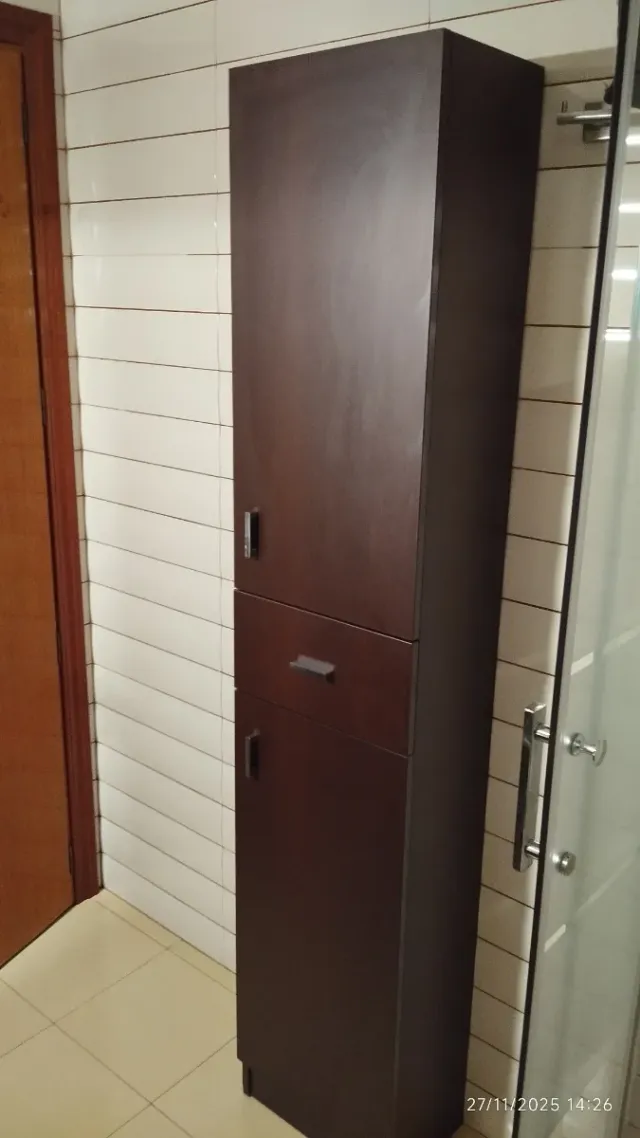 Mueble de baño alto madera color wengue