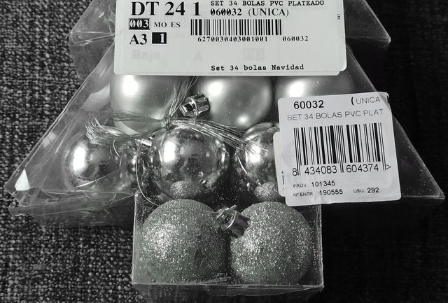 Set 34 palline di Natale argentate (NUOVO)