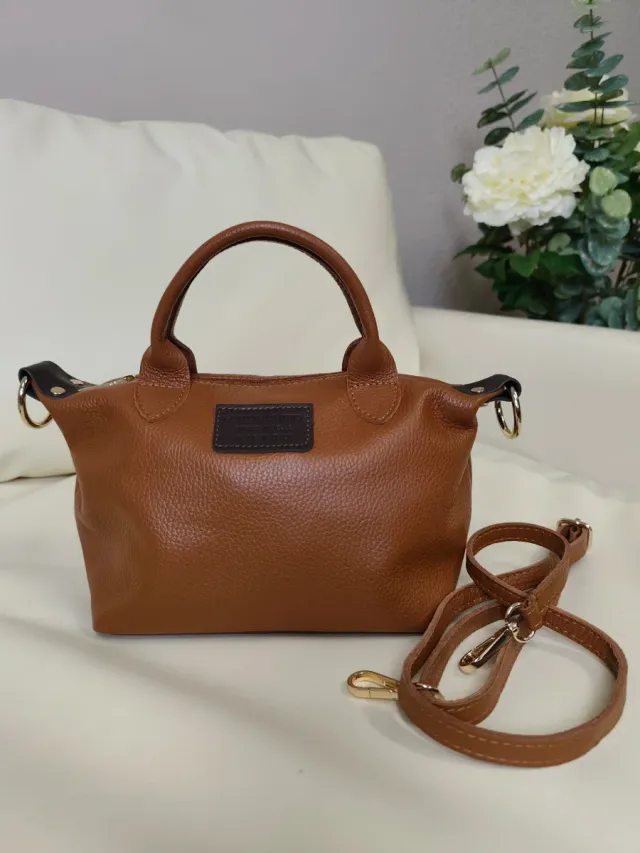 Bolso piel Camel tipo maletín