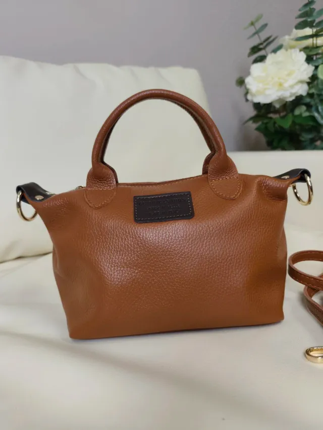 Bolso piel Camel tipo maletín